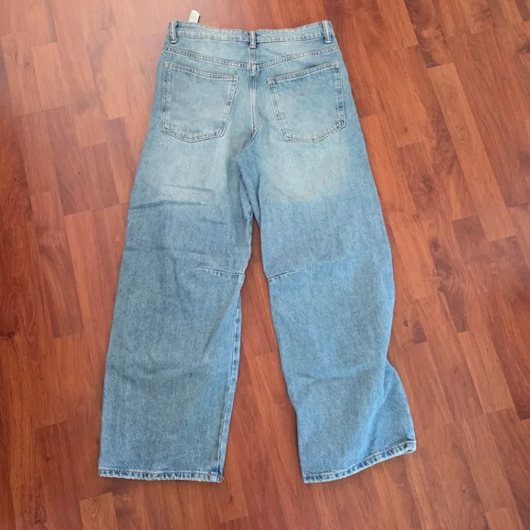 Zara Size 6 Relaxed Baggy Light Blue Jeans - Picture 2 of 3